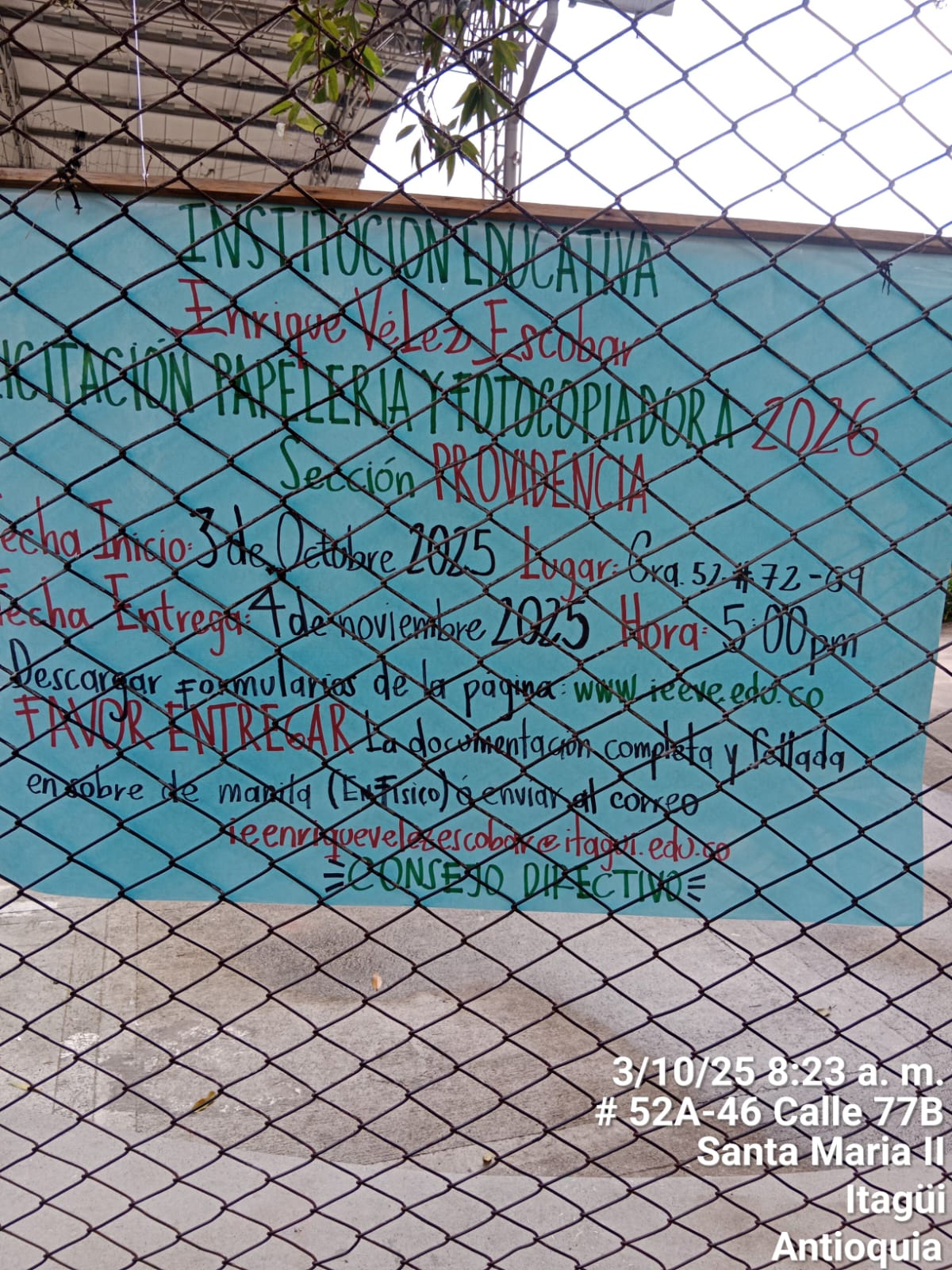 LICITACIÓN PÚBLICA PAPELERÍA Y FOTOCOPIADORA SEDE PROVIDENCIA DE LA ISNTITUCIÓN EDUCATIVA ENRIQUE VÉLEZ ESCOBAR